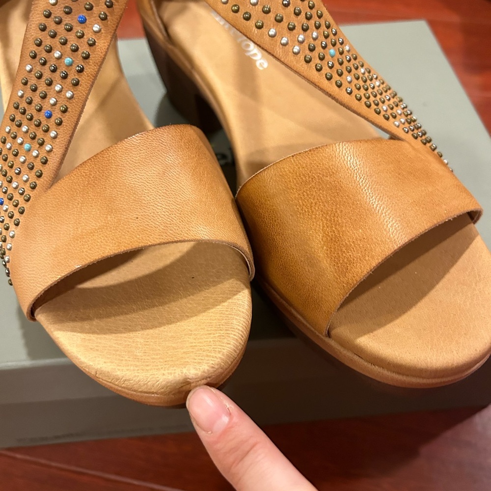 Antelope Brown Studded Sandals - Picture 2 of 9
